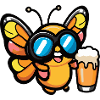 Butterfly Après-Ski Bière Bande Dessinée