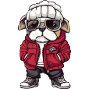 Bulldog Dog Cool Comic