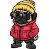 Mops Hund Cool Comic