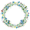 Frühlingskranz – Bunte Blumen- und Tierkomposition