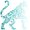 Tribal Panther Gradient Blue White