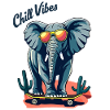 Elephant Skateboard Skater Chill Vibes
