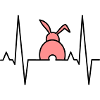 Lapin ludique avec des cœurs