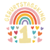 1st Birthday Girl Rainbow