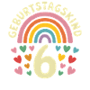 6th Birthday Girl Rainbow