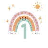 1st Birthday Shirt Rainbow Cloud