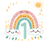 1st Birthday Shirt Rainbow Cloud