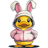 Ducklings in bunny costume
