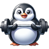 Pingouin Entraînement Fitness Mignon Drôle