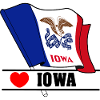 Flag Iowa heart IOWA