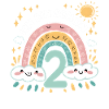 2nd Birthday Shirt Rainbow Cloud