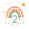 2nd Birthday Shirt Rainbow Cloud