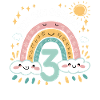 3rd Birthday Shirt Rainbow Cloud