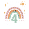 4th Birthday Shirt Rainbow Cloud