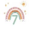 7th Birthday Shirt Rainbow Cloud