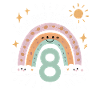 8th Birthday Shirt Rainbow Cloud