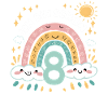 8th Birthday Shirt Rainbow Cloud
