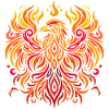 tribal eagle fire yellow red