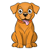 Cheerful and cute brown dog