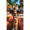 Casual giraffe with sunglasses