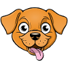 Fröhliches Bild eines Hundekopfes
