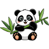 Happy Panda with Bamboo