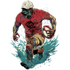 Giocatore di rugby Zombie Mostro Horror