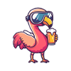 Flamingo Apres Ski Bier Comic