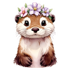Otter with flowers