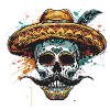 Crâne Mexicain Sombrero