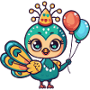 paon oiseau anniversaire bébé