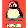 SADGUIN triste pingouin style bande dessinée