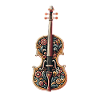 Kunstvolle Violine mit Blumenmuster