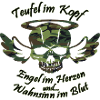 Militärischer Totenkopf mit Flügeln