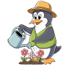 Pinguin Gartenliebe Gärtner Gartenglück