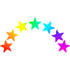 bunte Sterne - Regenbogen Farbverlauf