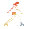 Weiblicher Roller Skater