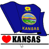 Flag Kansas heart KANSAS