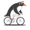 Funny Penguin On Bike Adventure