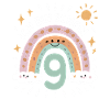 9th Birthday Shirt Rainbow Cloud