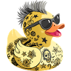 Punk Badeente Gelbe Gummiente
