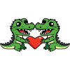 Couple d’alligators Saint-Valentin