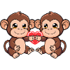 Couple de singes Saint-Valentin