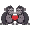Couple de gorilles Saint-Valentin