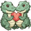 Alligator Couple Love