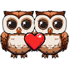 Couple de hiboux Saint-Valentin