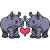 Rhino Couple Heart