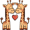 Giraffe Couple Heart