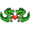 Couple d’alligator coeur