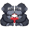 Gorilla Paar Herz